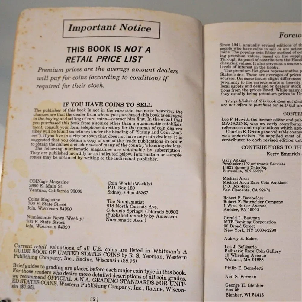 1991 Handbook Of United States Coins by R. S. Yeoman 48th Edition Paperback Book